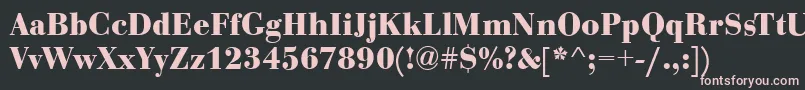 BodoniCeBoldRegular Font – Pink Fonts on Black Background