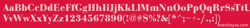 BodoniCeBoldRegular Font – Pink Fonts on Red Background