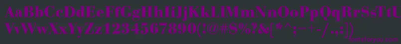 Czcionka BodoniCeBoldRegular – fioletowe czcionki na czarnym tle