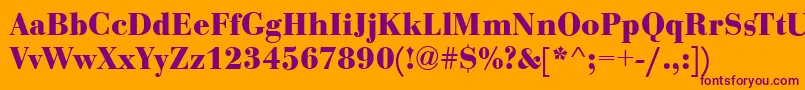 BodoniCeBoldRegular Font – Purple Fonts on Orange Background