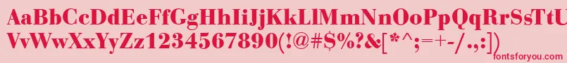 BodoniCeBoldRegular Font – Red Fonts on Pink Background