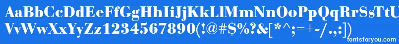 フォントBodoniCeBoldRegular – 青い背景に白い文字