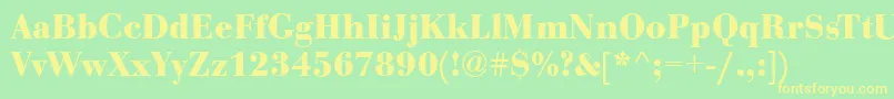 BodoniCeBoldRegular Font – Yellow Fonts on Green Background
