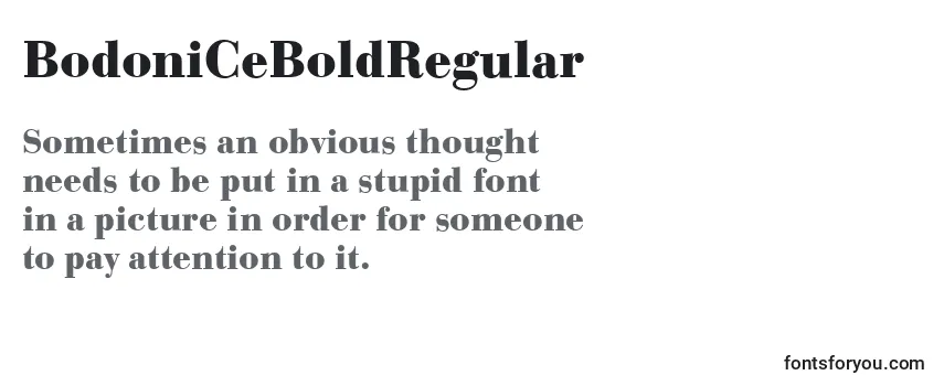 Überblick über die Schriftart BodoniCeBoldRegular