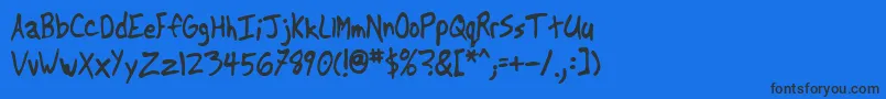 Another Font – Black Fonts on Blue Background