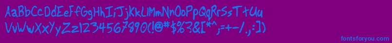 フォントAnother – 紫色の背景に青い文字