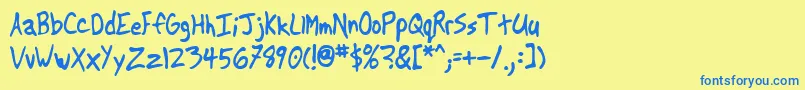 Another Font – Blue Fonts on Yellow Background