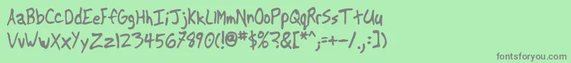 フォントAnother – 緑の背景に灰色の文字