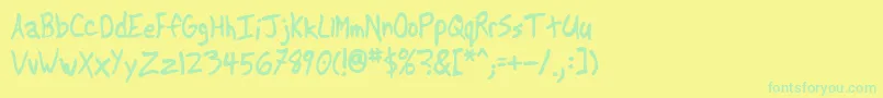 Another Font – Green Fonts on Yellow Background