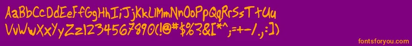 Another Font – Orange Fonts on Purple Background