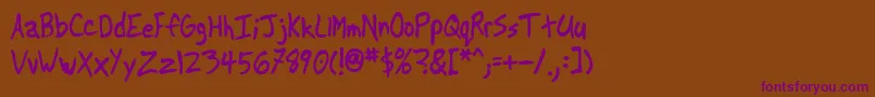 Another-fontti – violetit fontit ruskealla taustalla