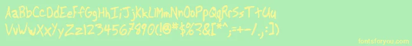 Another Font – Yellow Fonts on Green Background