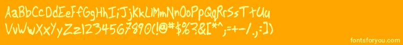 フォントAnother – オレンジの背景に黄色の文字