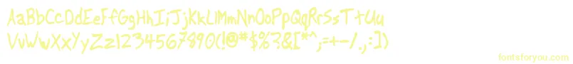 Another Font – Yellow Fonts on White Background