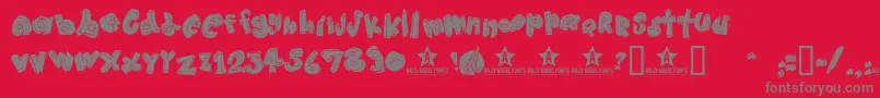 Hangup Font – Gray Fonts on Red Background