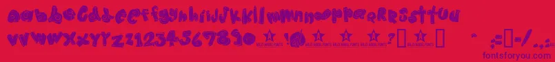 Hangup Font – Purple Fonts on Red Background