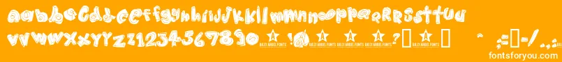 Hangup Font – White Fonts on Orange Background