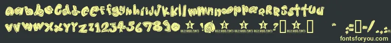 Hangup Font – Yellow Fonts on Black Background