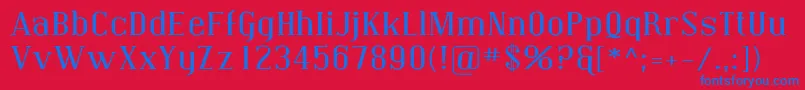 CovingtonExp Font – Blue Fonts on Red Background