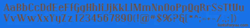 CovingtonExp Font – Brown Fonts on Blue Background