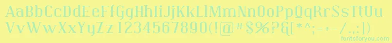 CovingtonExp Font – Green Fonts on Yellow Background