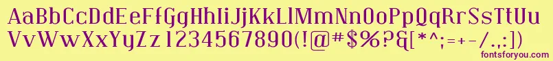 CovingtonExp Font – Purple Fonts on Yellow Background
