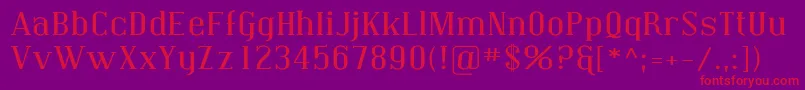 CovingtonExp Font – Red Fonts on Purple Background