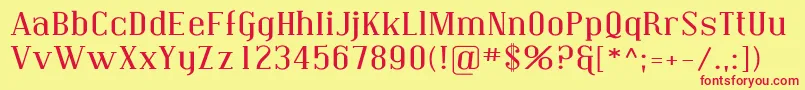 CovingtonExp Font – Red Fonts on Yellow Background