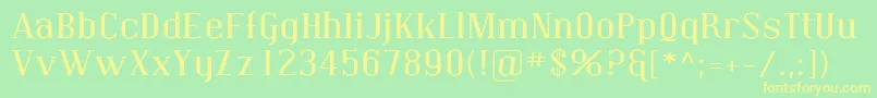 CovingtonExp Font – Yellow Fonts on Green Background