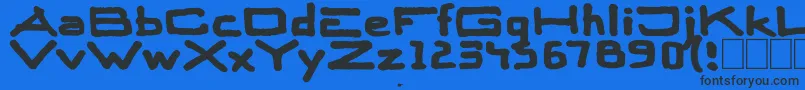 Skitsersquare Font – Black Fonts on Blue Background