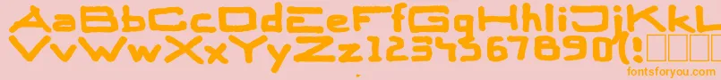 Skitsersquare Font – Orange Fonts on Pink Background