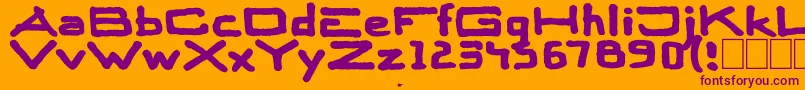 Skitsersquare Font – Purple Fonts on Orange Background