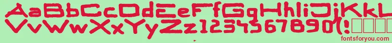 Skitsersquare Font – Red Fonts on Green Background