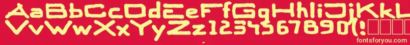 Skitsersquare Font – Yellow Fonts on Red Background