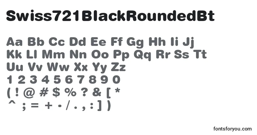 Шрифт Swiss721BlackRoundedBt – алфавит, цифры, специальные символы