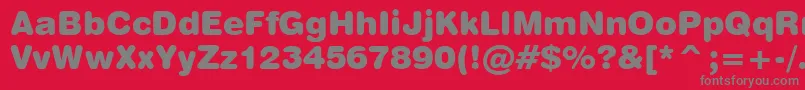 フォントSwiss721BlackRoundedBt – 赤い背景に灰色の文字