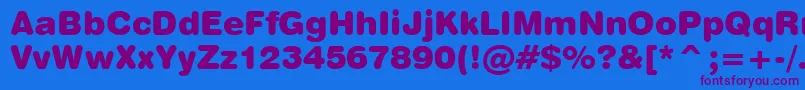 Swiss721BlackRoundedBt Font – Purple Fonts on Blue Background