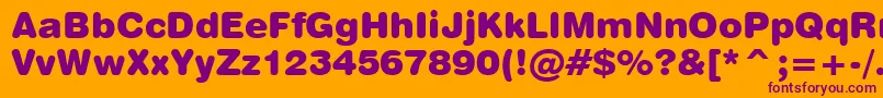Swiss721BlackRoundedBt Font – Purple Fonts on Orange Background