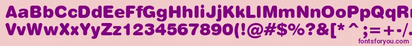 Swiss721BlackRoundedBt Font – Purple Fonts on Pink Background