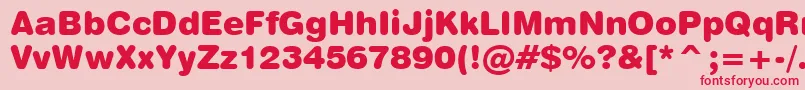 Swiss721BlackRoundedBt Font – Red Fonts on Pink Background