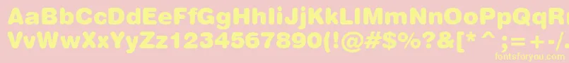 Swiss721BlackRoundedBt Font – Yellow Fonts on Pink Background