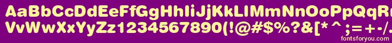 Swiss721BlackRoundedBt Font – Yellow Fonts on Purple Background