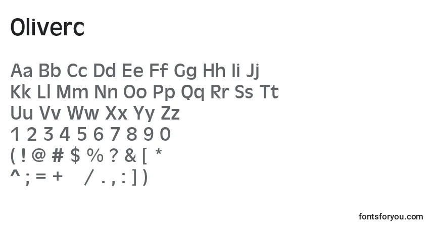 Czcionka Oliverc – alfabet, cyfry, specjalne znaki