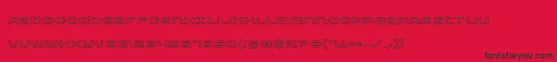 Fonte Nextwaveout – fontes pretas em um fundo vermelho
