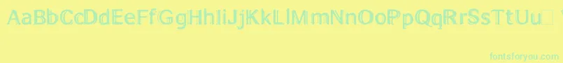 Xuczlam Font – Green Fonts on Yellow Background