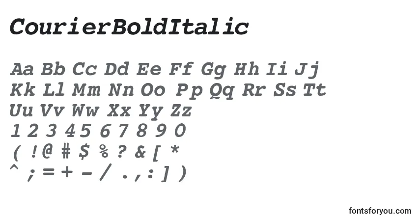 CourierBoldItalicフォント–アルファベット、数字、特殊文字