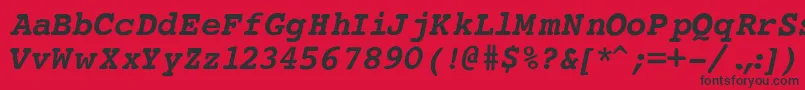 CourierBoldItalic Font – Black Fonts on Red Background