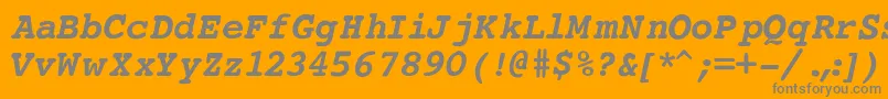 CourierBoldItalic Font – Gray Fonts on Orange Background