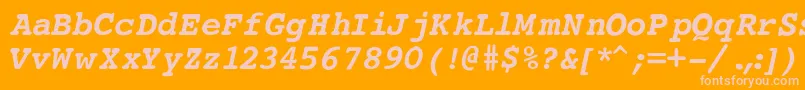 CourierBoldItalic Font – Pink Fonts on Orange Background