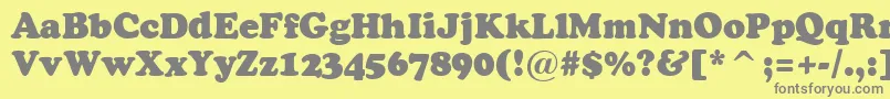 フォントACooperblack – 黄色の背景に灰色の文字